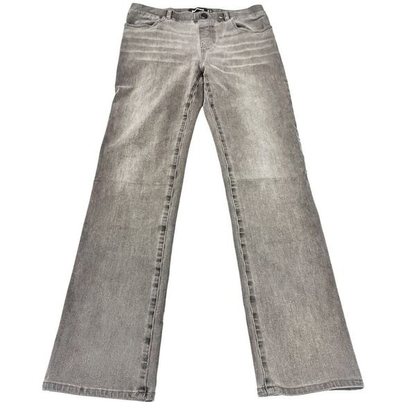 Betabrand Gray Wash Wide Leg Jegging Stretch Denim Jeans Slide On Size Medium - Picture 2 of 8